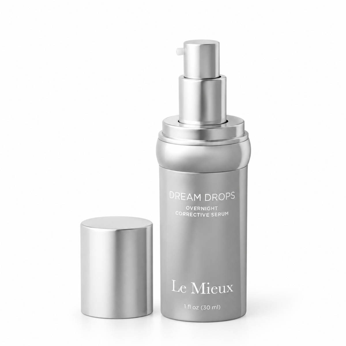 Le Mieux Dream Drops Overnight Corrective Serum 1 oz peptide, ceramide and hyaluronic acid treatment open
