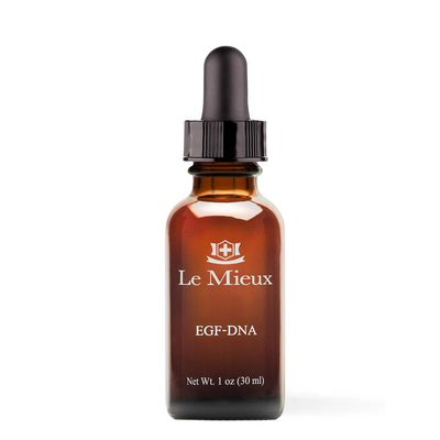 Le Mieux EGF-DNA growth factor serum in 1 oz amber glass dropper bottle