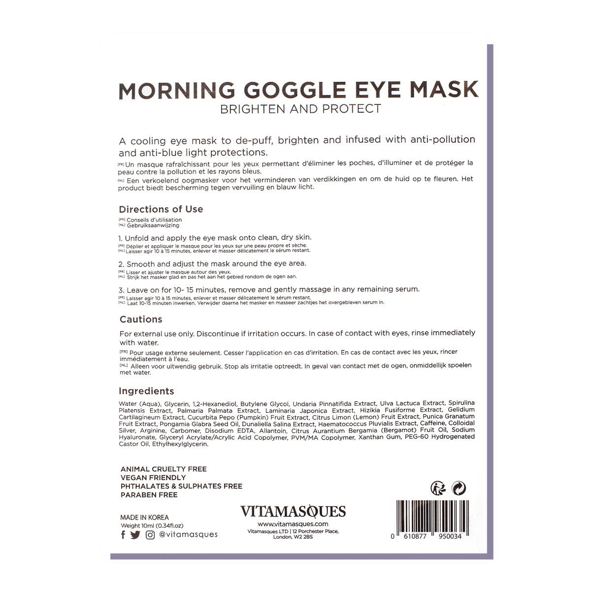 MORNING GOGGLE EYE MASK - Brightens | Eye Mask | LOSHEN & CREM