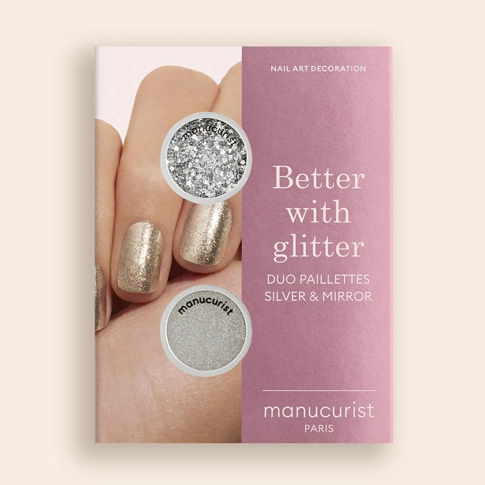 Duo nail art Silver & Mirror
