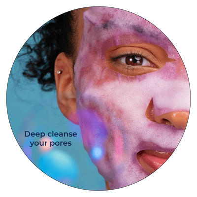 OXYGENATING BLUEBERRY BUBBLE SHEET MASK | Face mask | LOSHEN & CREM