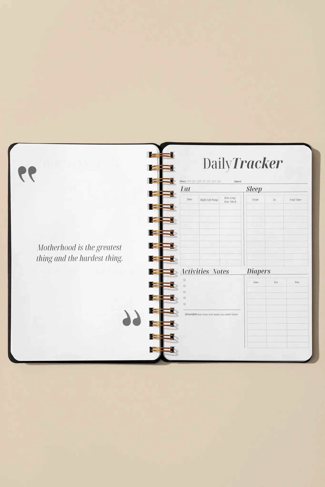 Postpartum Journal: Prompts for Mama + Daily Tracker for Baby