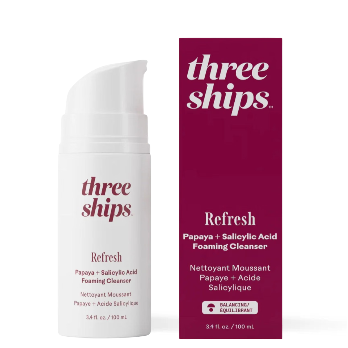 Foaming texture of Three Ships Refresh Papaya Cleanser