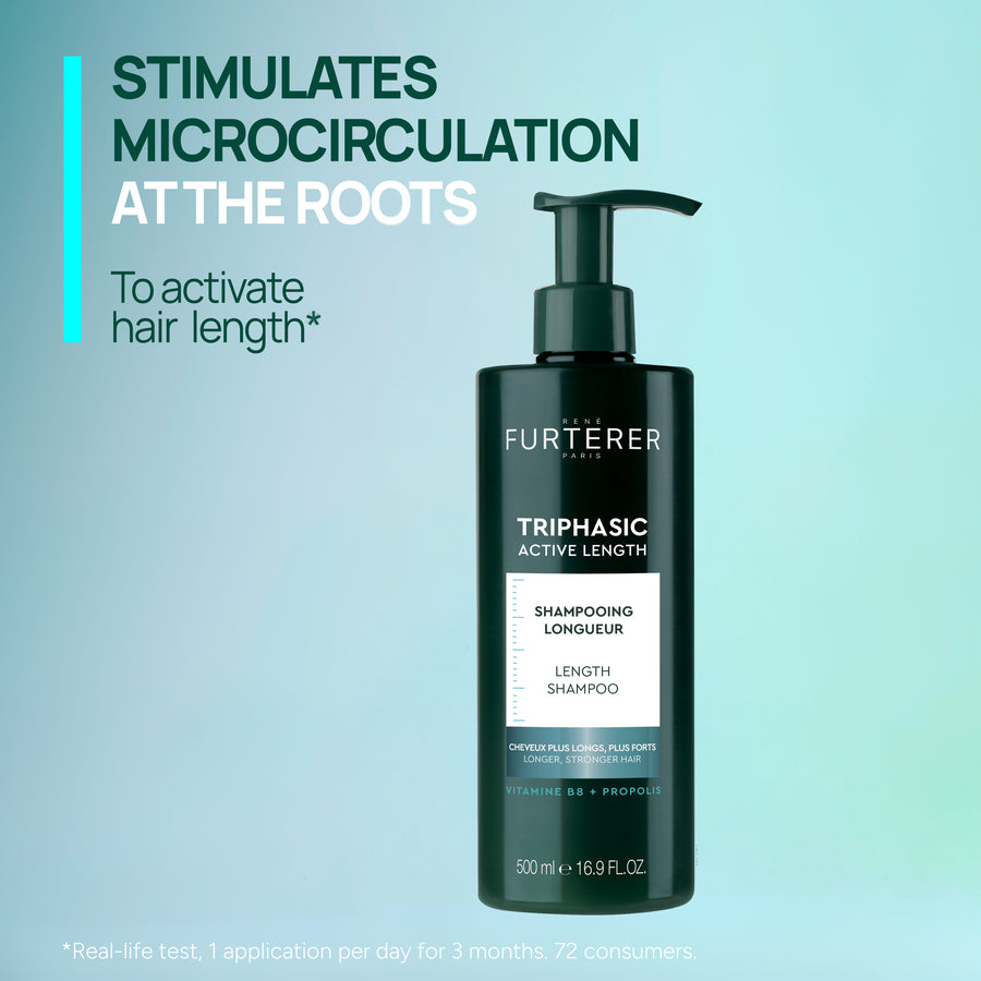 Shampoing allongeant triphasique