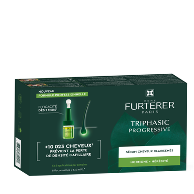 René Furterer Triphasic Progressive Hair Loss treatment for hereditary and hormonal hair density loss