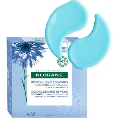 SMOOTHING + SOOTHING EYE PATCHES WITH ORGANIC CORNFLOWER | eye patch | LOSHEN & CREM