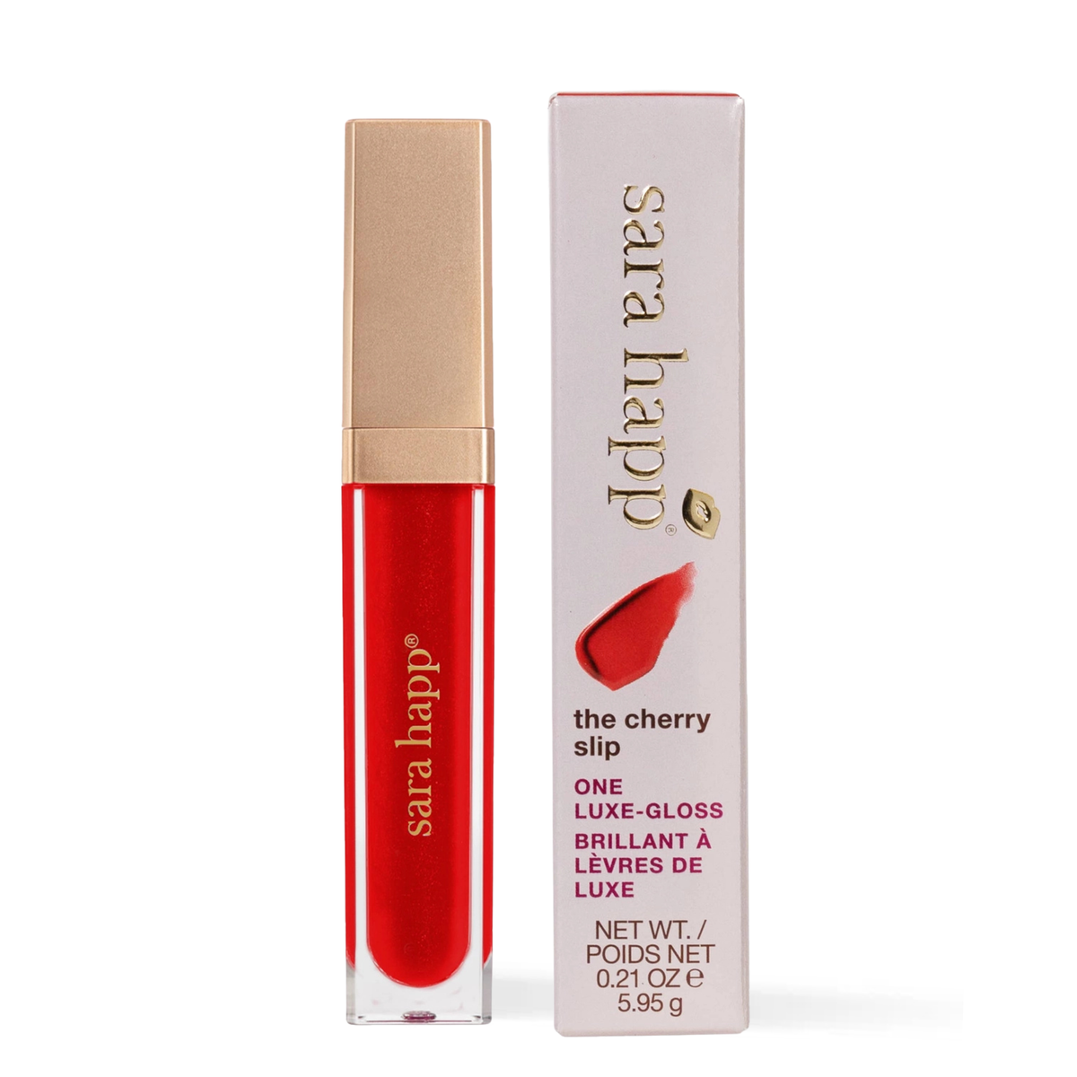 Sara Happ The Cherry Slip semi-sheer red lip gloss box