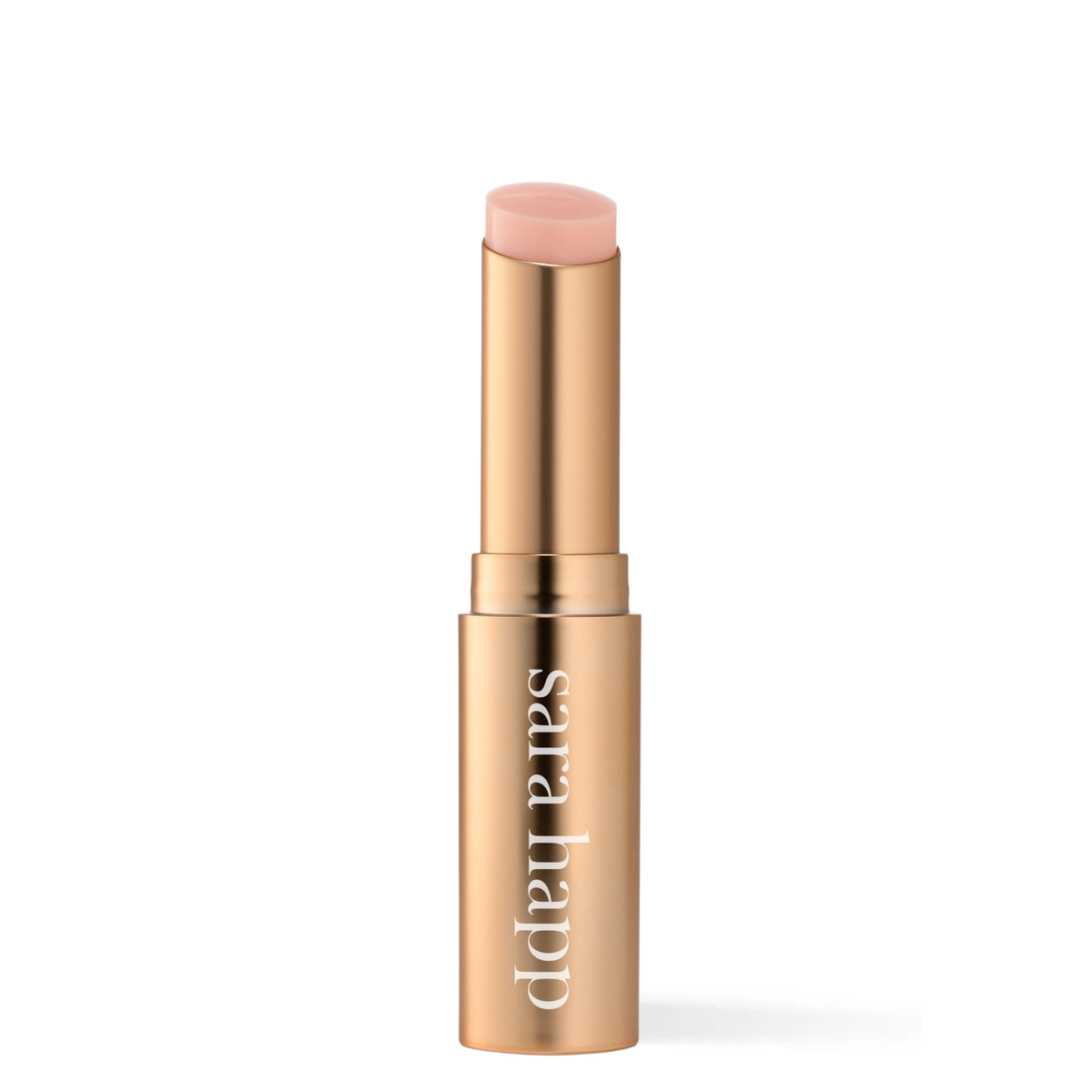 Sara Happ Glow Balm stick uncapped showing its tinted balm