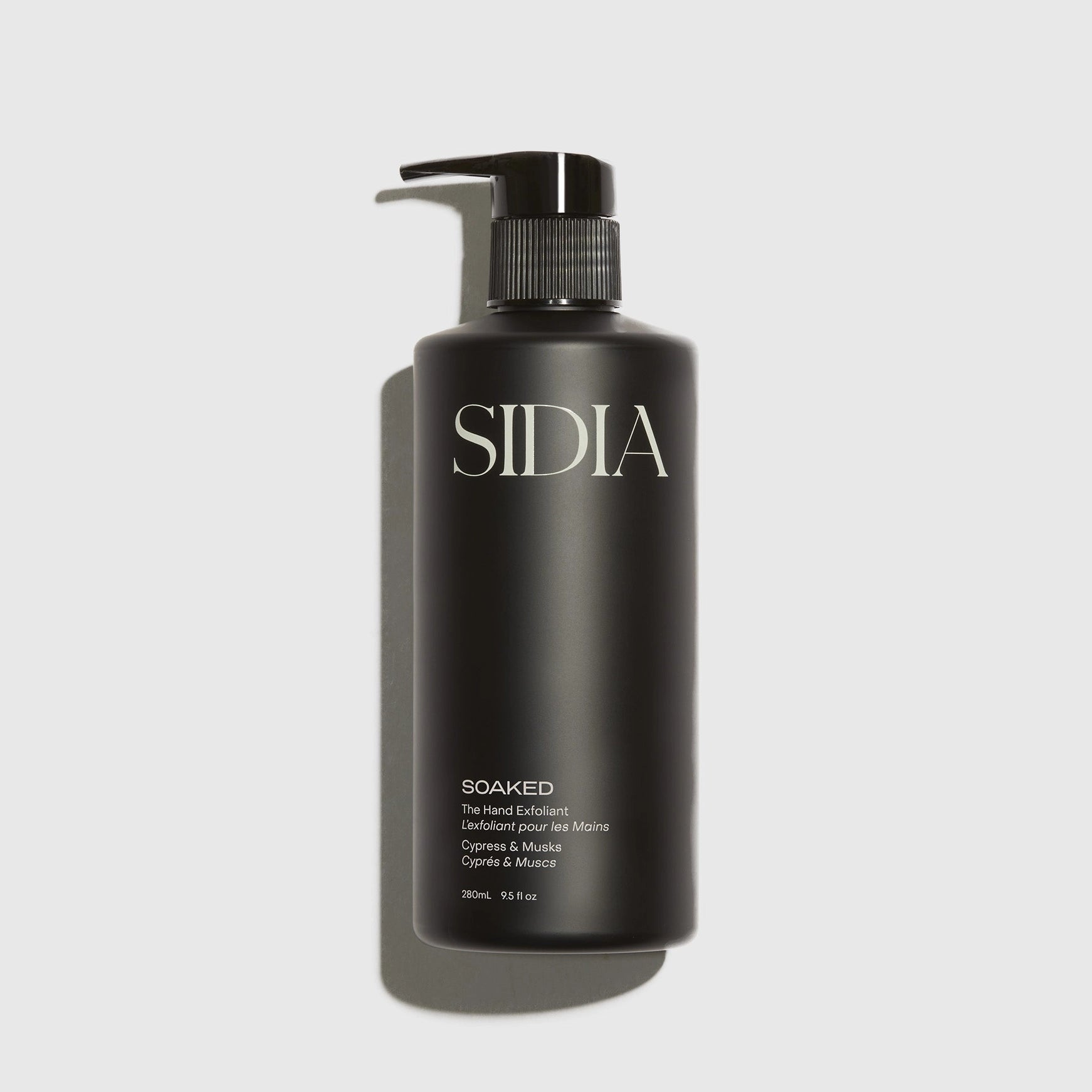 Black bottle withSIDIA branding on a light gray background