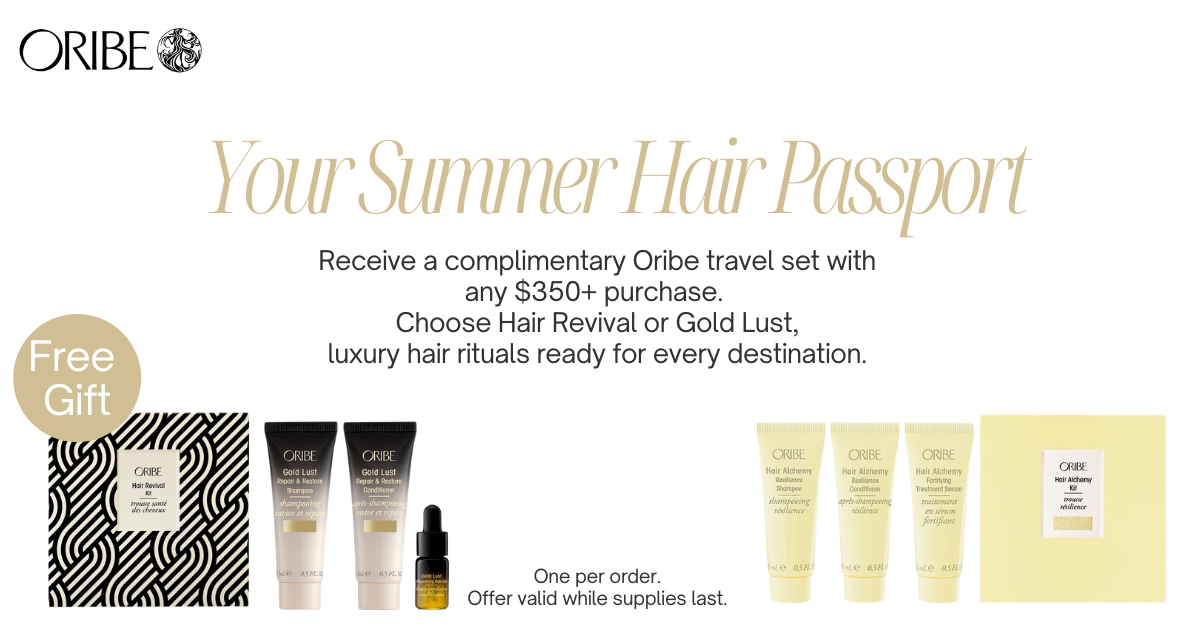 The July Edit, Your Summer Hair Passport, Oribe Travel Ritual | Gift with Purchase | LOSHEN & CREM