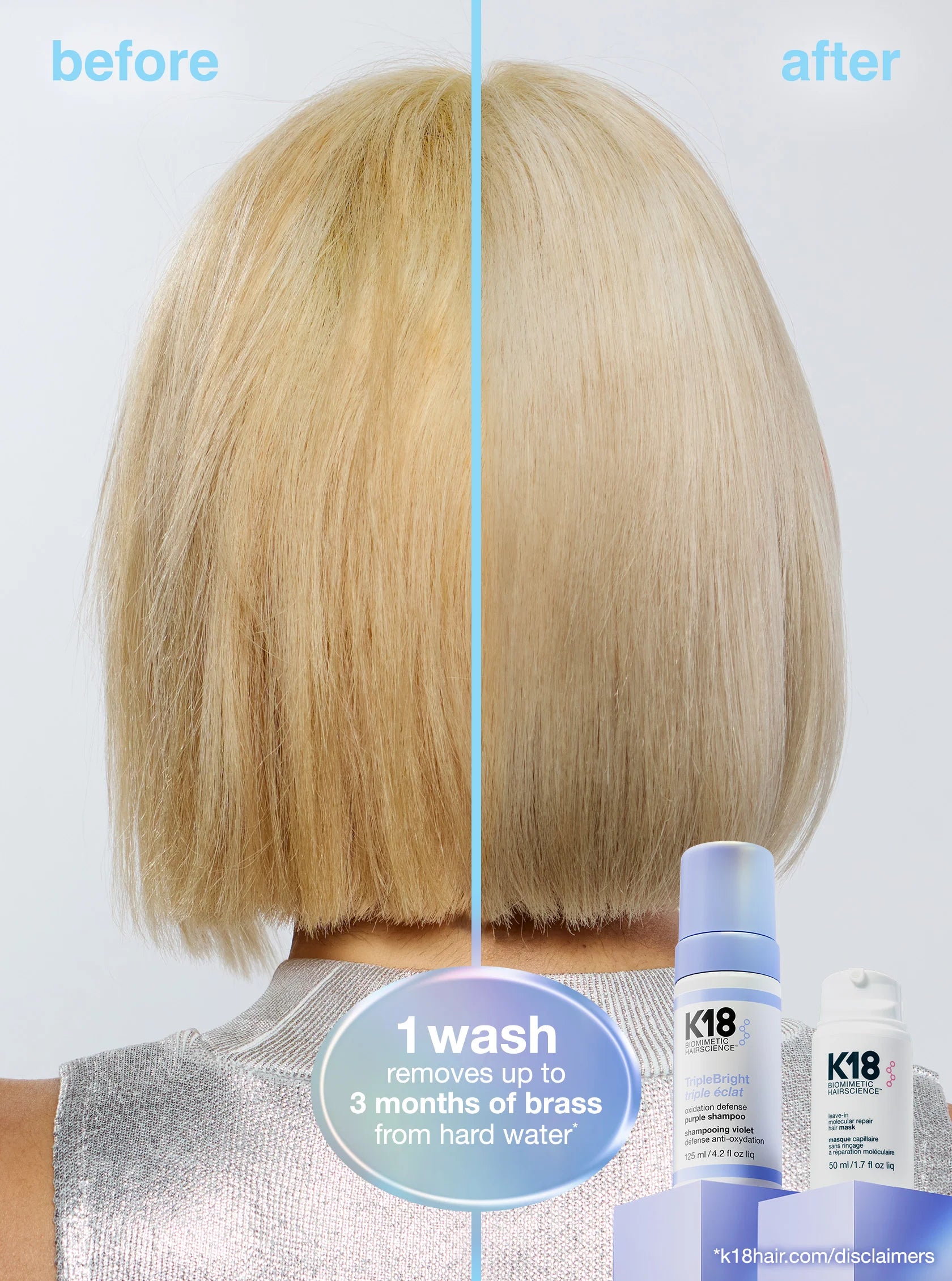 K18 TripleBright oxidation defense purple shampoo | Hair - Blond care | LOSHEN & CREM