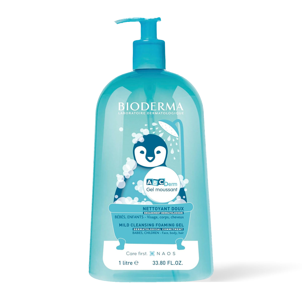 Bioderma ABCDerm Gel moussant, flacon pompe de 1 L