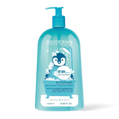 Bioderma ABCDerm Gel moussant, flacon pompe de 1 L