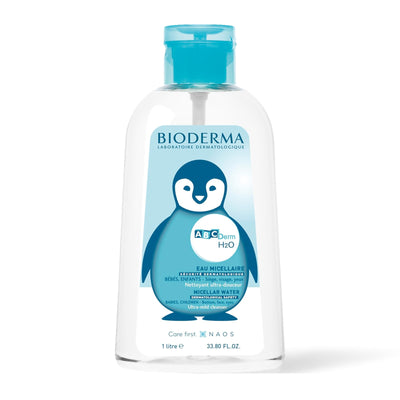 Bioderma ABCDerm H2O eau micellaire, flacon pompe de 1 L