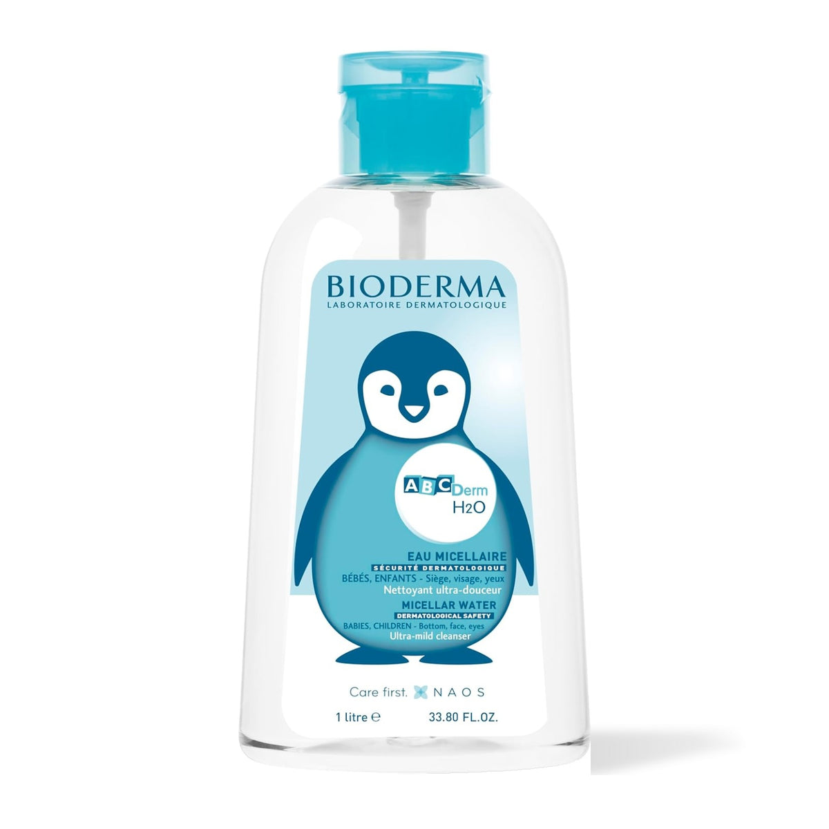 Bioderma ABCDerm H2O eau micellaire, flacon pompe de 1 L