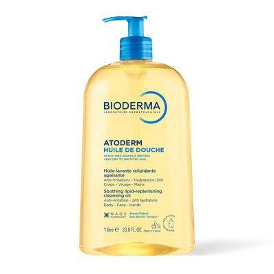 Bioderma Atoderm Huile de douche, flacon pompe de 1 L