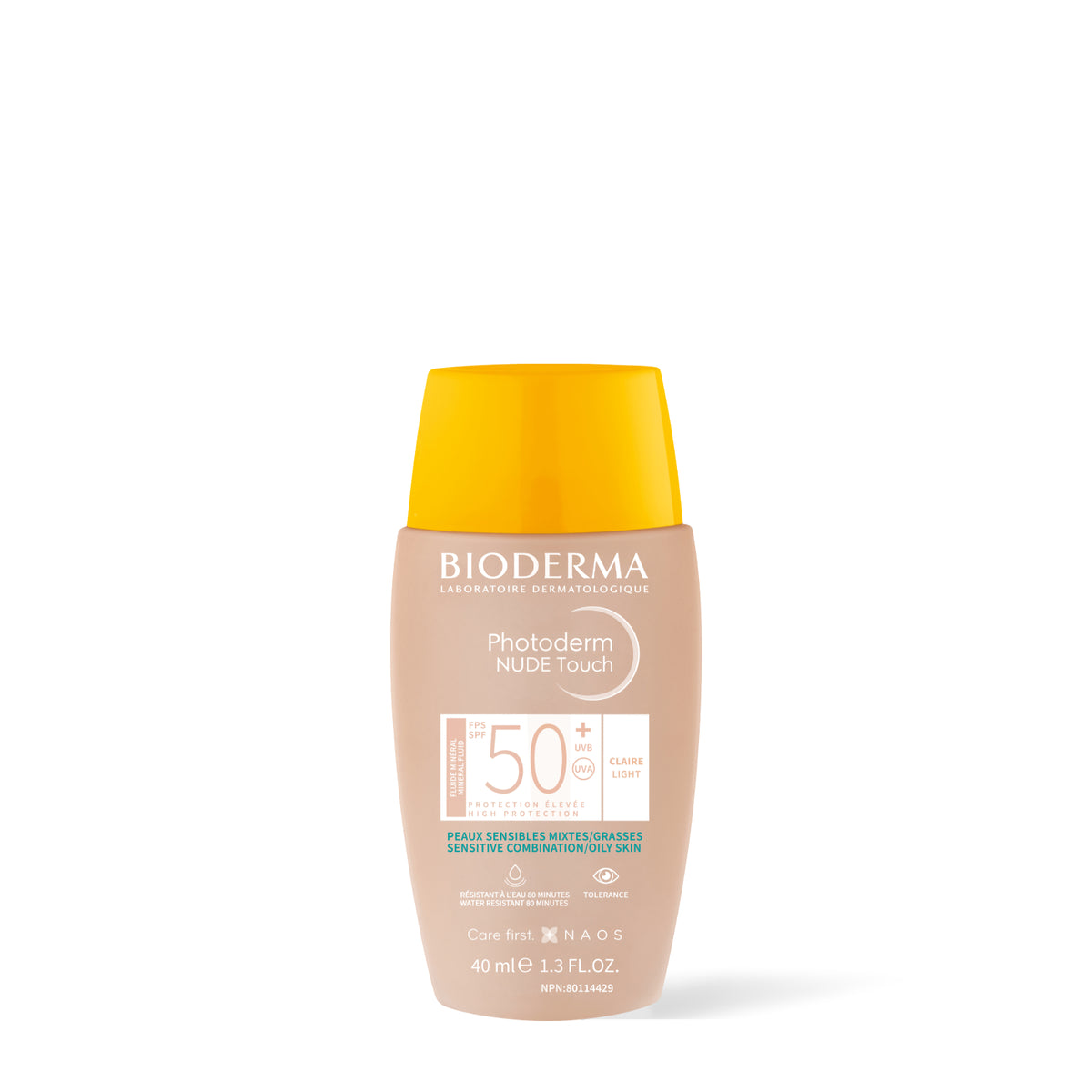 Bioderma Photoderm Nude Touch FPS 50+ teinte claire, flacon de 40 ml