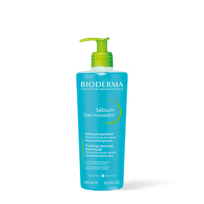 Bioderma Sébium Gel moussant, flacon pompe de 500 ml