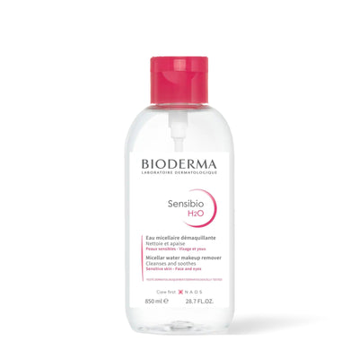 Bioderma Sensibio H2O eau micellaire, flacon pompe inversée de 850 ml