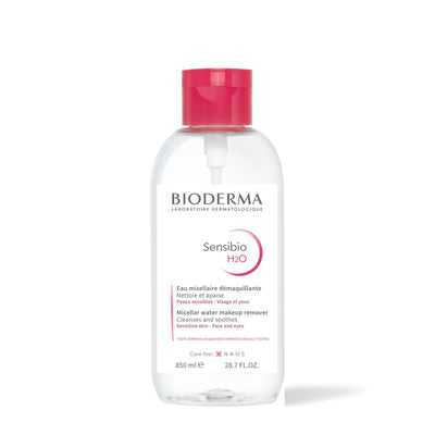 Bioderma Sensibio H2O eau micellaire, flacon pompe inversée de 850 ml