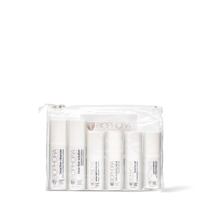 Biophora Element Exposed Normal Skin Kit dans sa pochette de voyage transparente