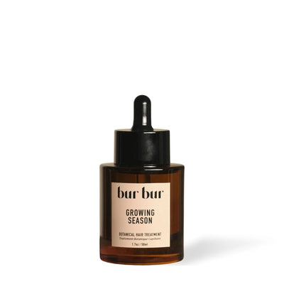 Huile capillaire Growing Season à la bardane de BUR BUR, flacon compte-gouttes de 50 ml