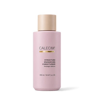 Calecim Professional Structure Enhancing Conditioner 300 ml, pink bottle with beige cap, on a white background