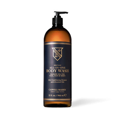 Gel douche All-in-One Caswell-Massey, flacon-pompe ambré de 32 oz