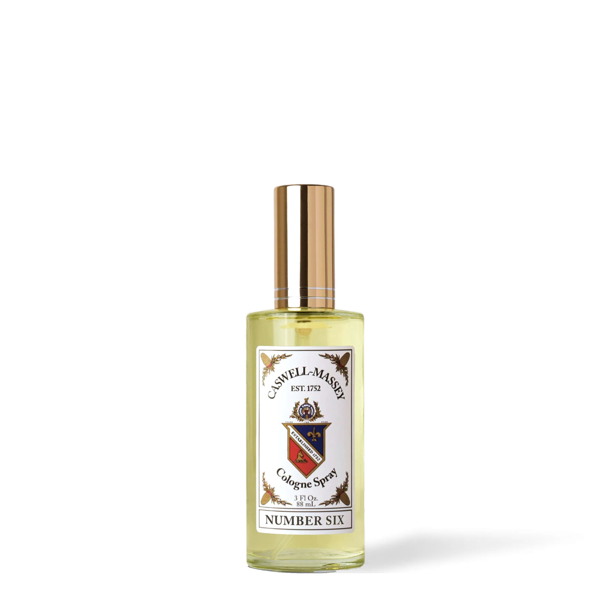 Caswell-Massey Number Six Cologne, 88 ml glass bottle with crest label and gold cap