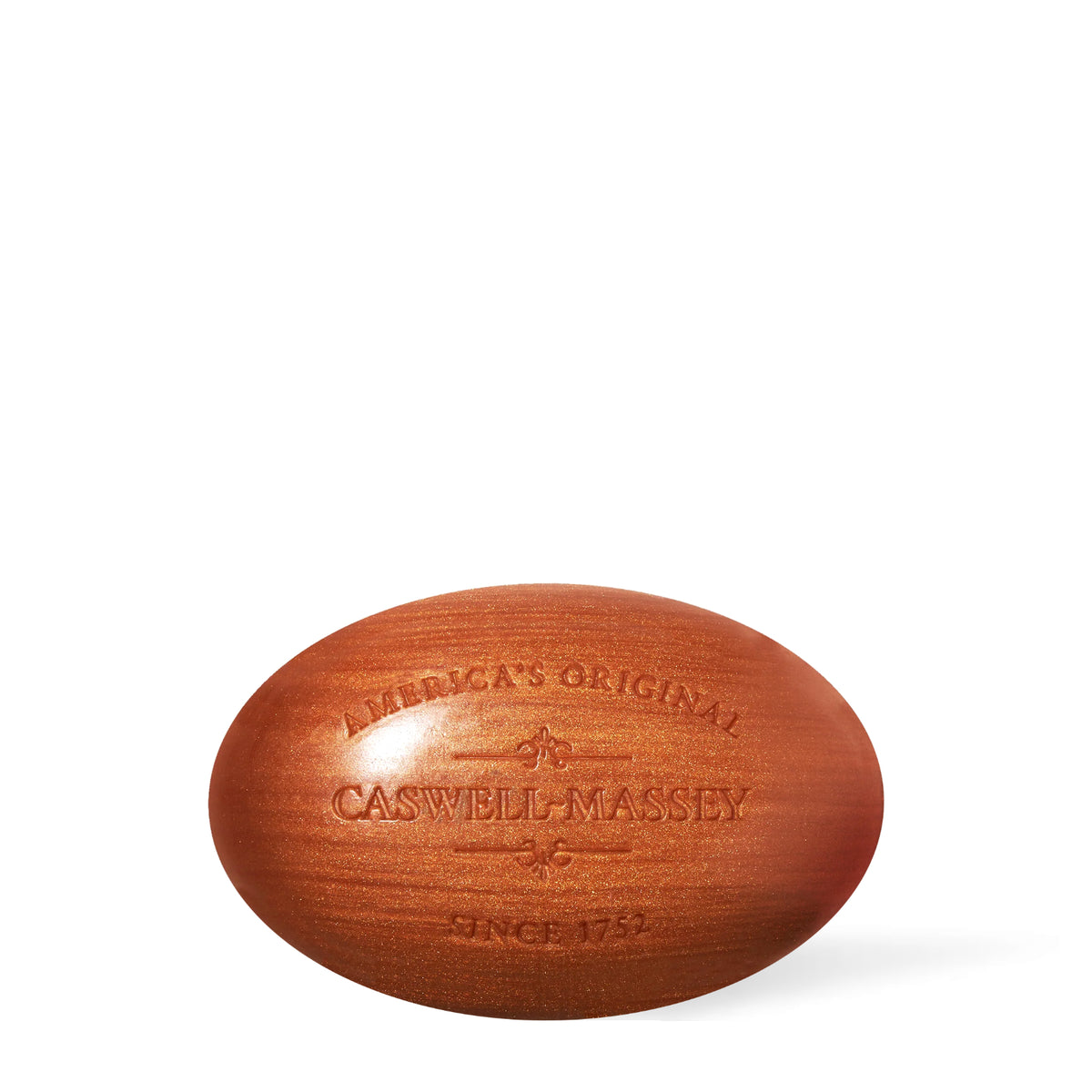Caswell-Massey Woodgrain Sandalwood Bar Soap, single woodgrain-patterned oval bar