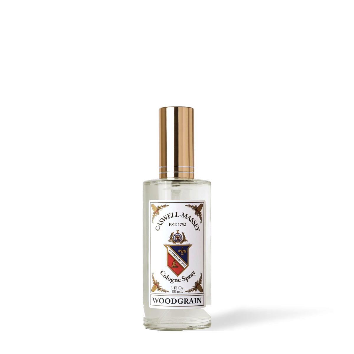 Caswell-Massey Woodgrain Sandalwood Cologne, 88 ml glass bottle with crest label and gold cap
