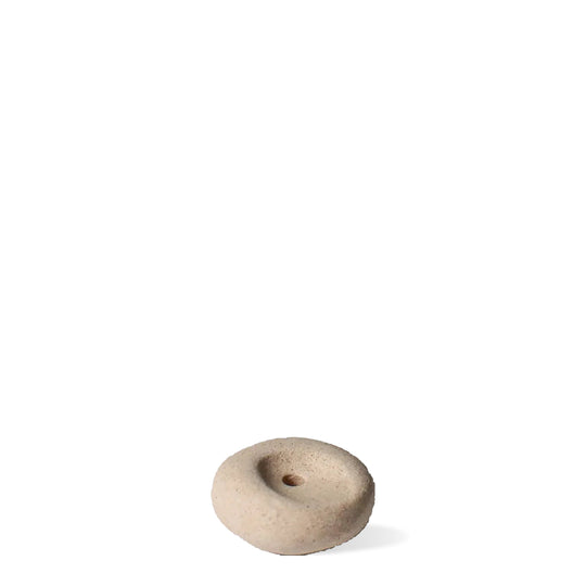 Cedar and Myrrh Mini Beige Ceramic Pebble Incense Holder
