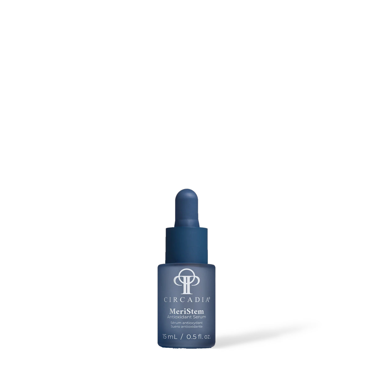 Circadia MeriStem Serum, 15 ml blue dropper bottle in the new packaging, on a white background