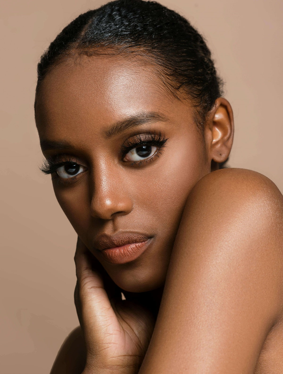 close-up of black woman with clear skin