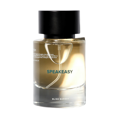 Speakeasy perfume bottle by Blind Barber on a white background