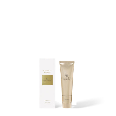 Glasshouse Fragrances Marseille Memoir hand cream, 75 ml, on a white background