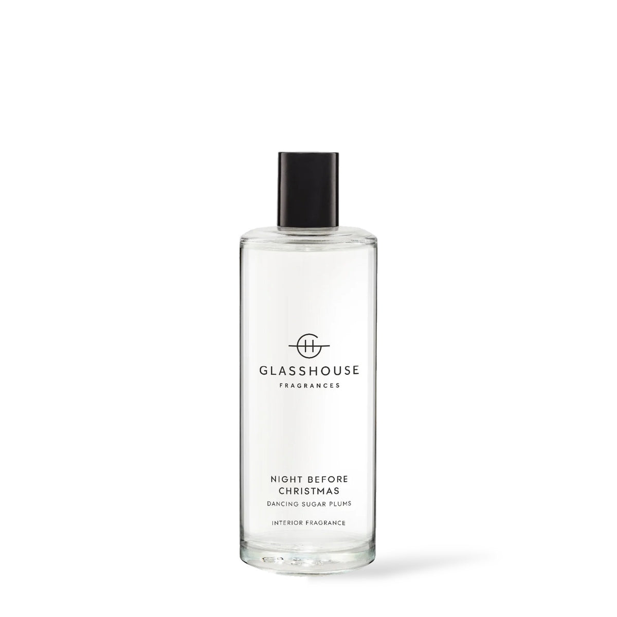 Parfum d'intérieur Glasshouse Night Before Christmas 150 ml, flacon vaporisateur en verre transparent avec bouchon noir