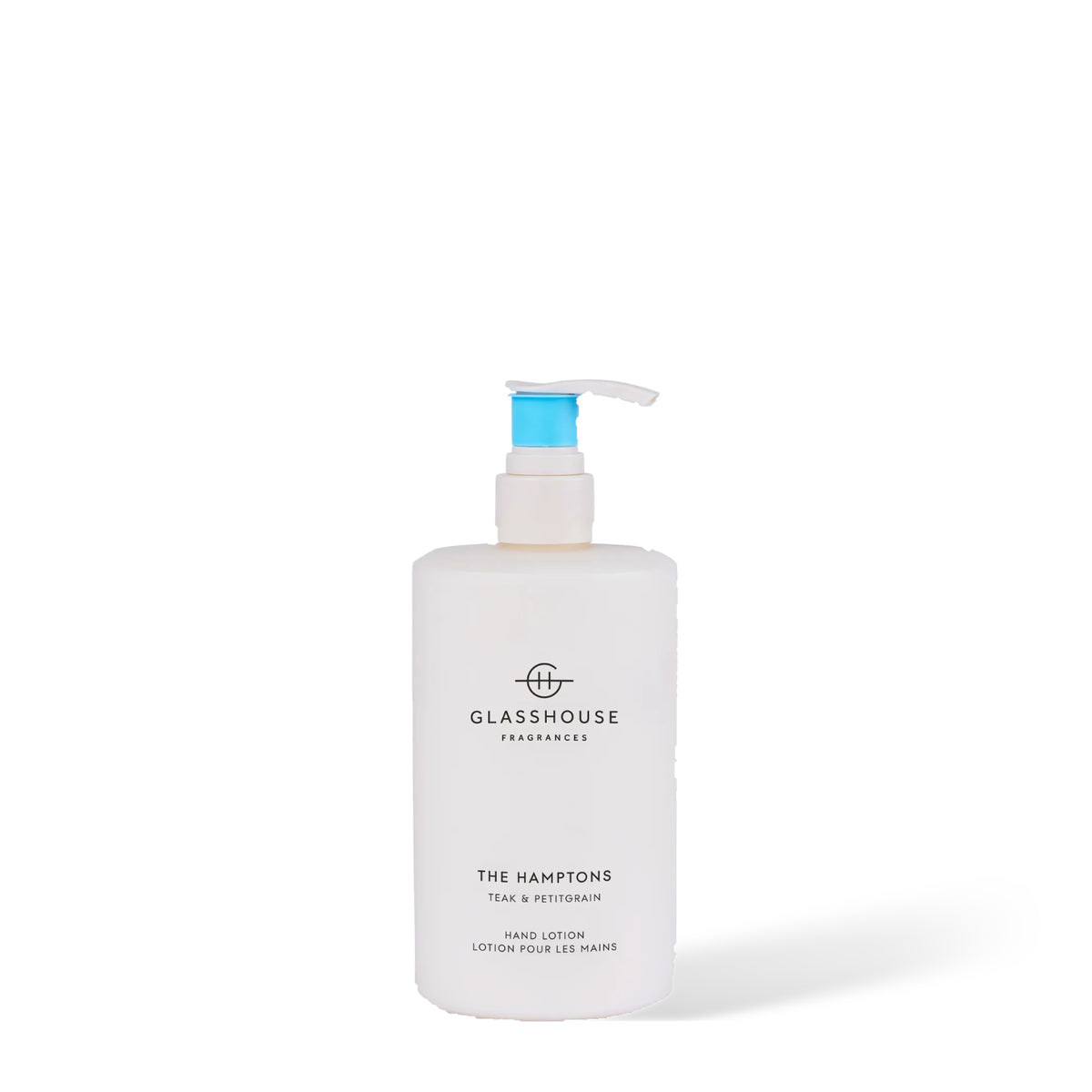 Glasshouse Fragrances The Hamptons hand lotion, 450 ml, on a white background