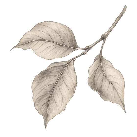 Symbolic pencil illustration of the green accord scent note.