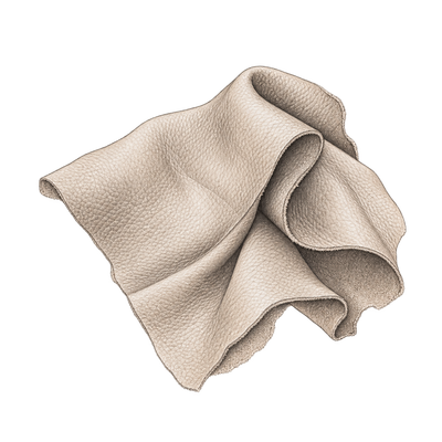 Symbolic pencil illustration of the leather scent note.