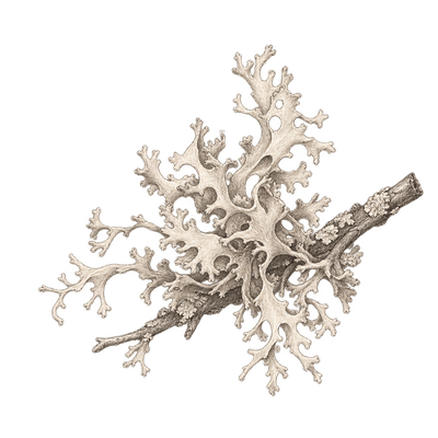Pencil illustration representing the moss scent note.