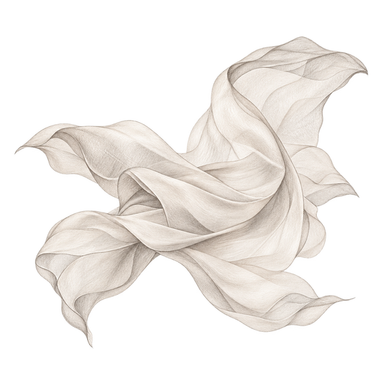 Illustration au crayon représentant la note olfactive : musc blanc.