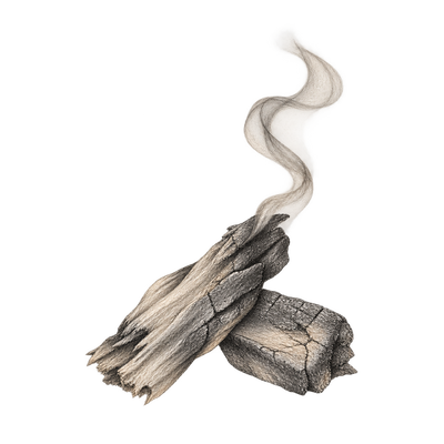 Symbolic pencil illustration of the smoke scent note.