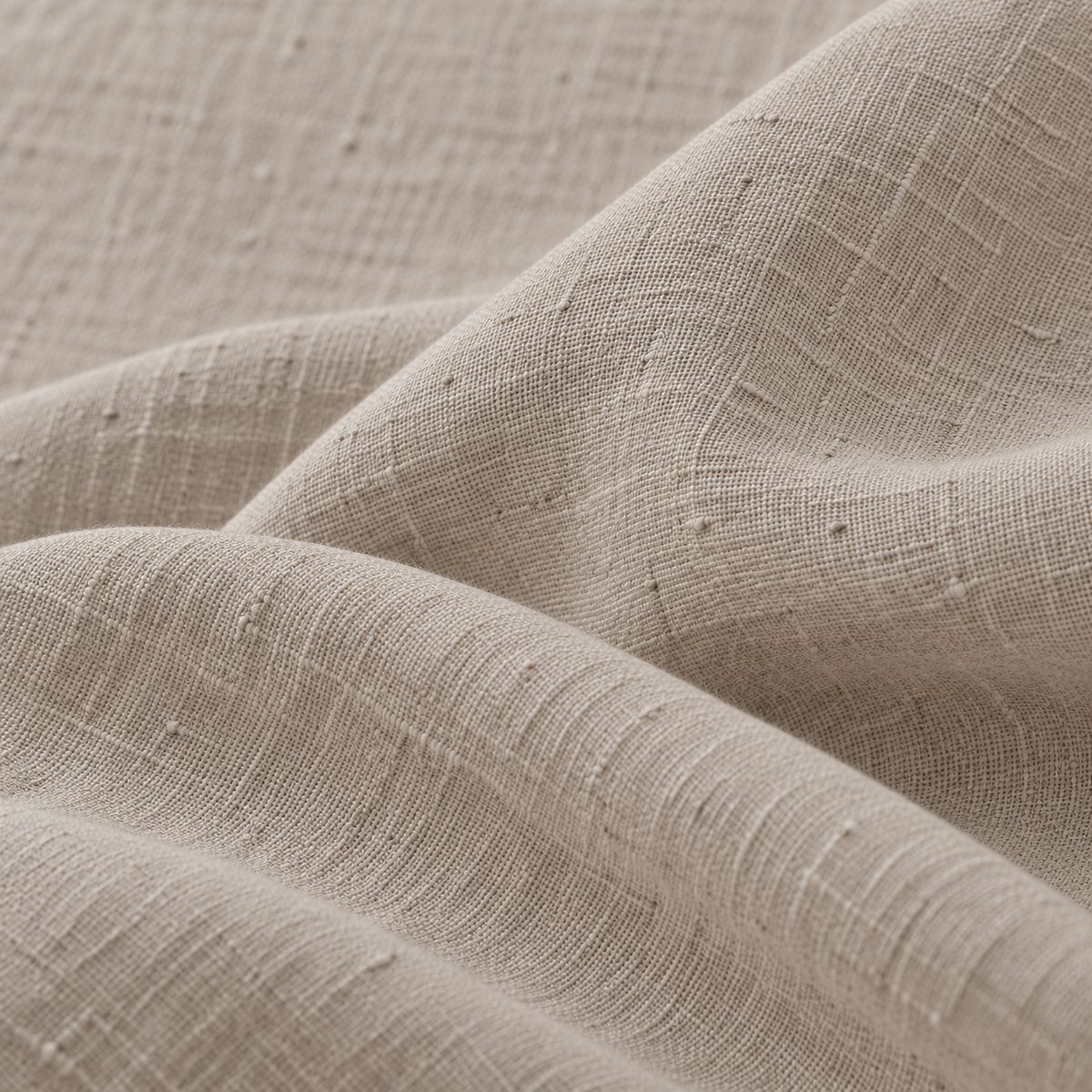AI-created illustrative close-up of natural flax-coloured linen.