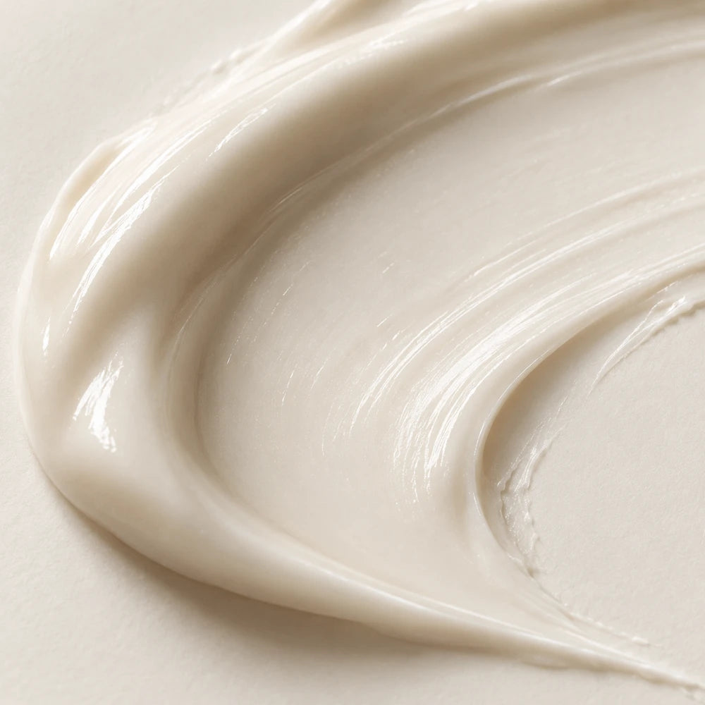 Sculptural ivory skincare cream texture