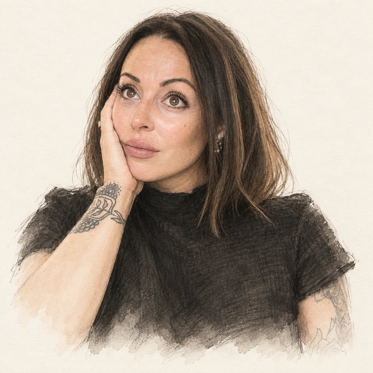 Illustrated portrait of Sarah-Maude at Loshen &amp; Crem