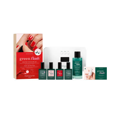 Green Flash Mani Led Routine – Hortencia & Poppy Red