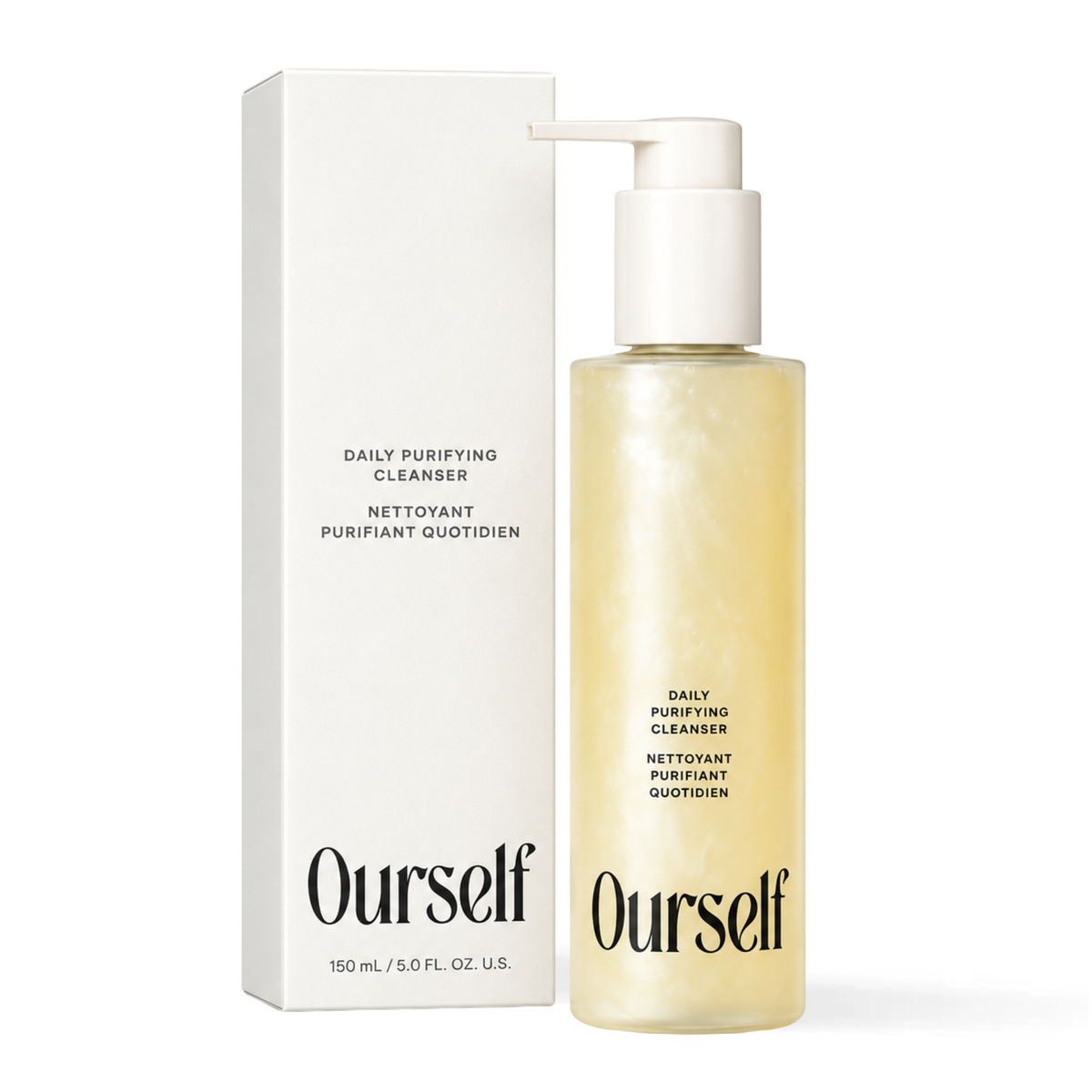 Pearlescent gel texture of Ourself Daily Purifying Cleanser