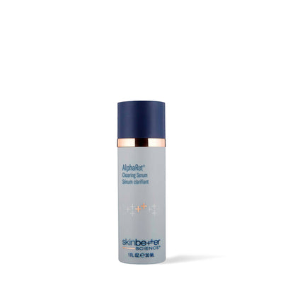Flacon de 30 ml du Sérum clarifiant AlphaRet de Skinbetter Science, vue de face sur fond blanc