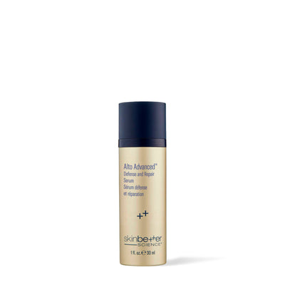 Flacon de 30 ml du Sérum Alto Advanced Defense and Repair de Skinbetter Science, vue de face sur fond blanc